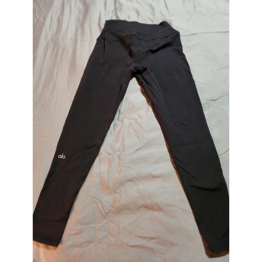 Alo Yoga High Waist Leggings Black Womens Activewear Yoga Pants W5475R Size XS